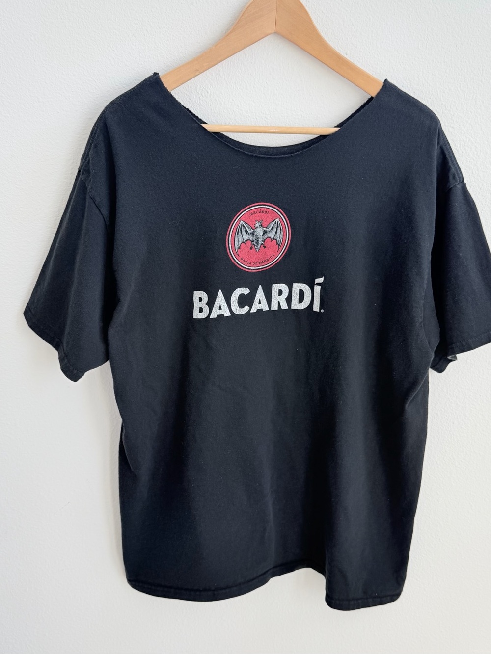 Bacardi Black Bat Logo Off-the-Shoulder Tee